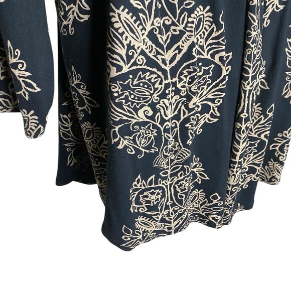 Lucky Brand Top Womens 2X Black Tunic Keyhole 3/4 Sleeve Peasant Stretch Boho - Picture 12 of 16